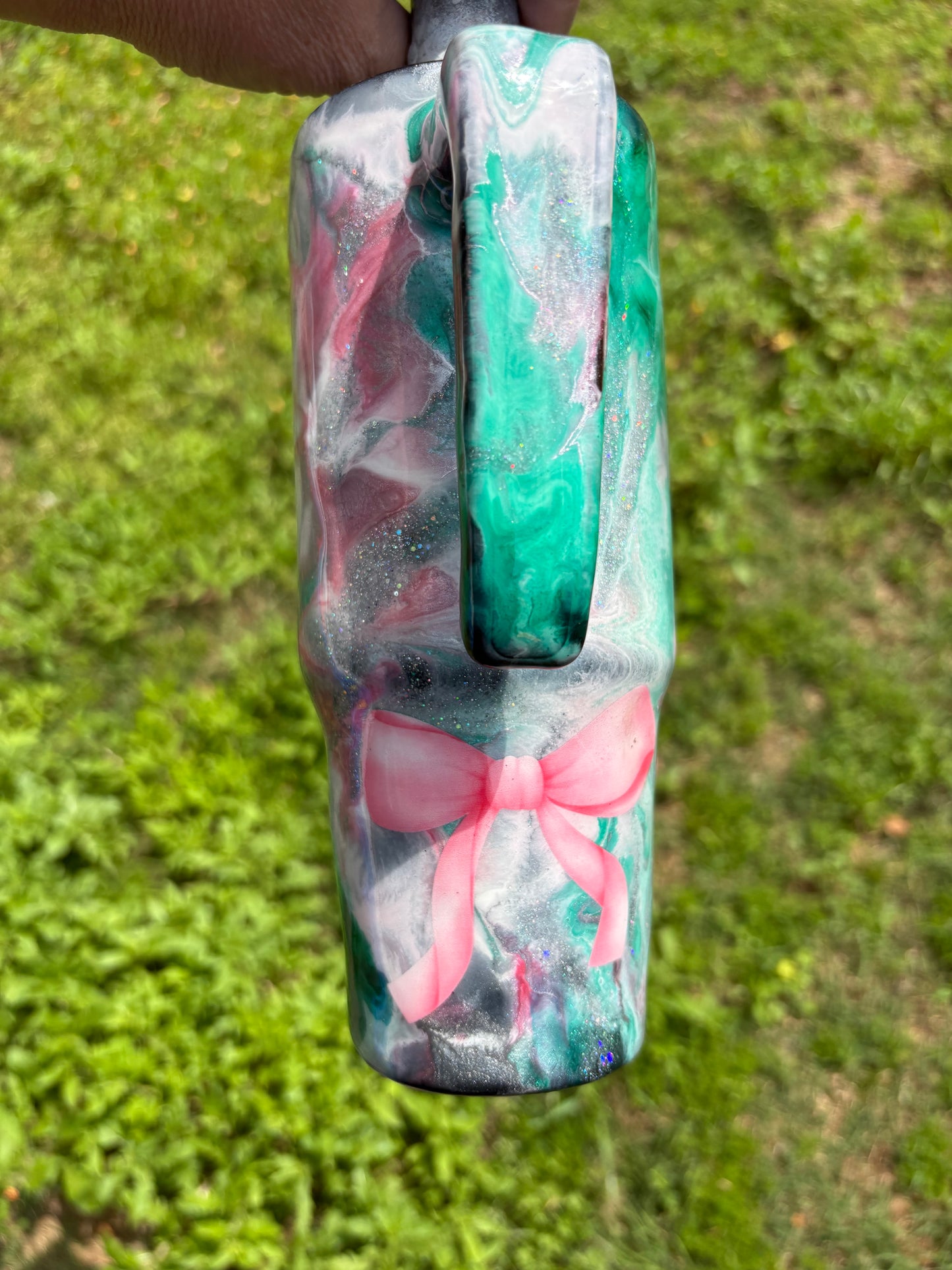 30 oz “Mama” Pink Bow Tumbler