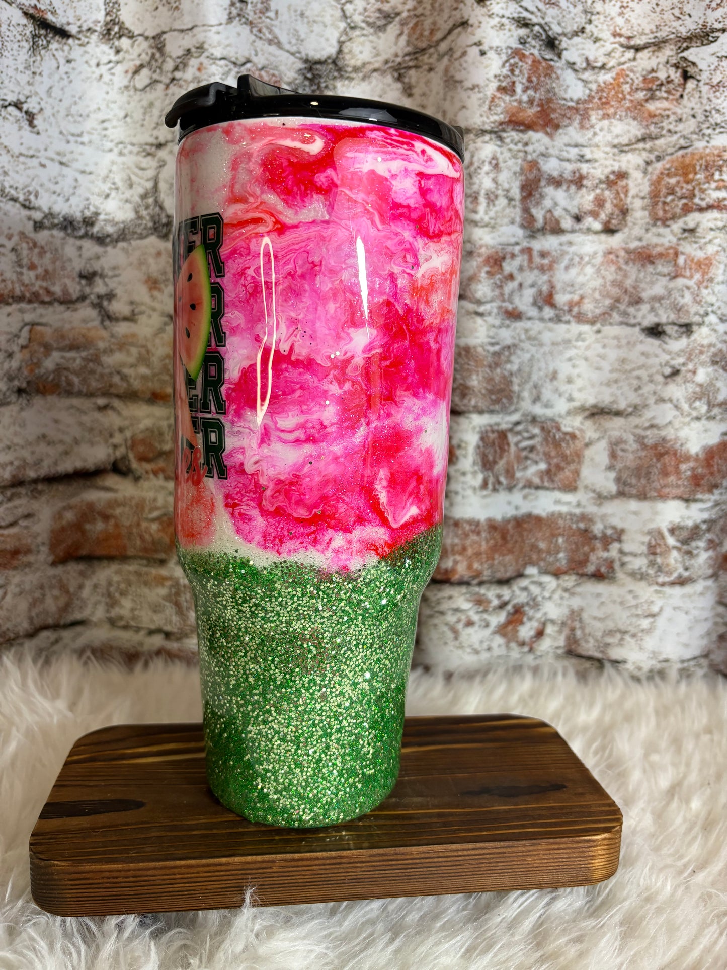 🍉🌞 Summer Vibes Watermelon Tumbler – 40oz of Sweet Sunshine! ✨