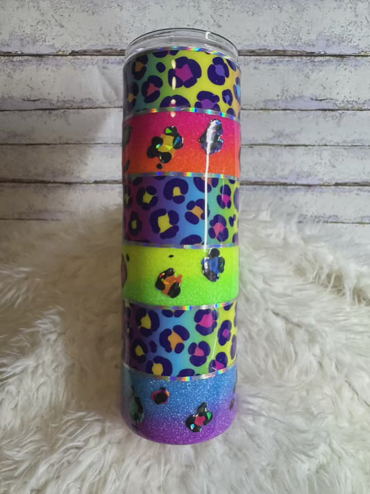 NEON RAINBOW LEOPARD – 30 OZ STAINLESS STEEL TUMBLER