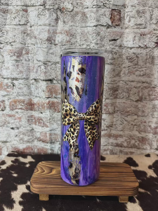 💜✨ “Purple Fusion” Dirty Paint Pour Tumbler ✨💜