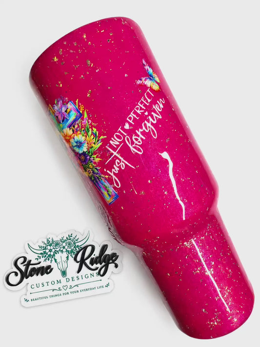 NOT PERFECT, JUST FORGIVEN – 40 OZ CURVED TUMBLER