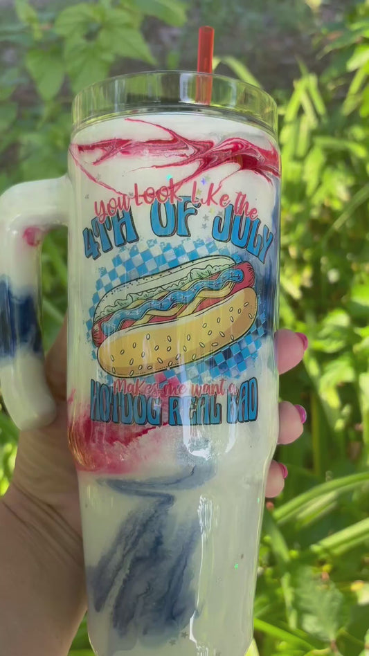 Celebrate in Style with Our 30oz Patriotic Ink Swirl Tumbler!
